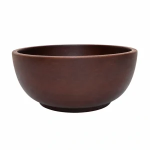 Chocolate Color Rubberwood Bowl on a clean white background