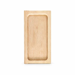 Coffee Rectangle Ash Tray in ash wood on white