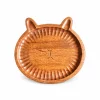 Ribbed Cat Wood Tray in doussie wood on white