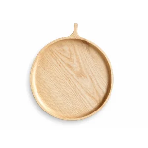 Round Stem Ash Tray in ash wood on white