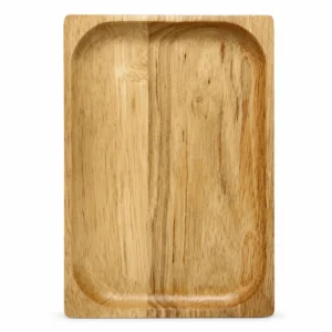 Rubberwood Rectangular Tray 20 x 14 cm on a clean white background