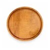 Rubberwood Round Tray 20 cm Teak Colour 9 Rubberwood Round Tray 20 cm Teak Colour on a clean white background