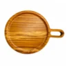 Teak Round Cutting Board with Handle 26 x 20 cm 9 Teak Round Cutting Board with Handle 26 x 20 cm on a clean white background