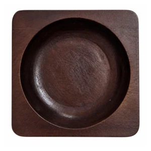 Mahogany Round Recess Tray 10 cm on a clean white background