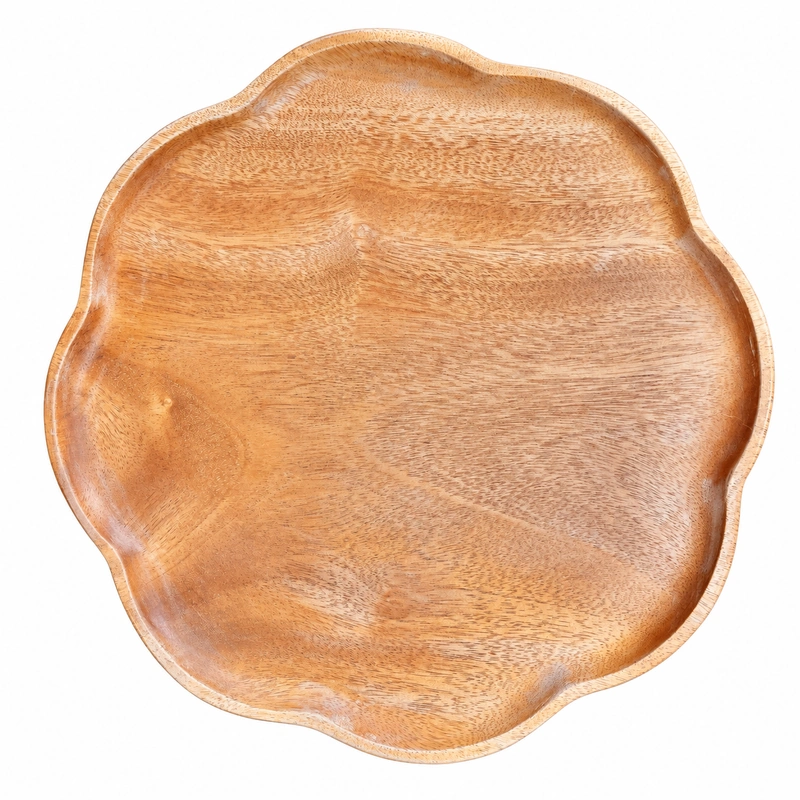 African Mahogany Flower Tray 28 cm on a clean white background African Mahogany Flower Tray 28 cm on a clean white background