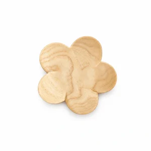 Flower Ash Wood Coaster in ash wood on white