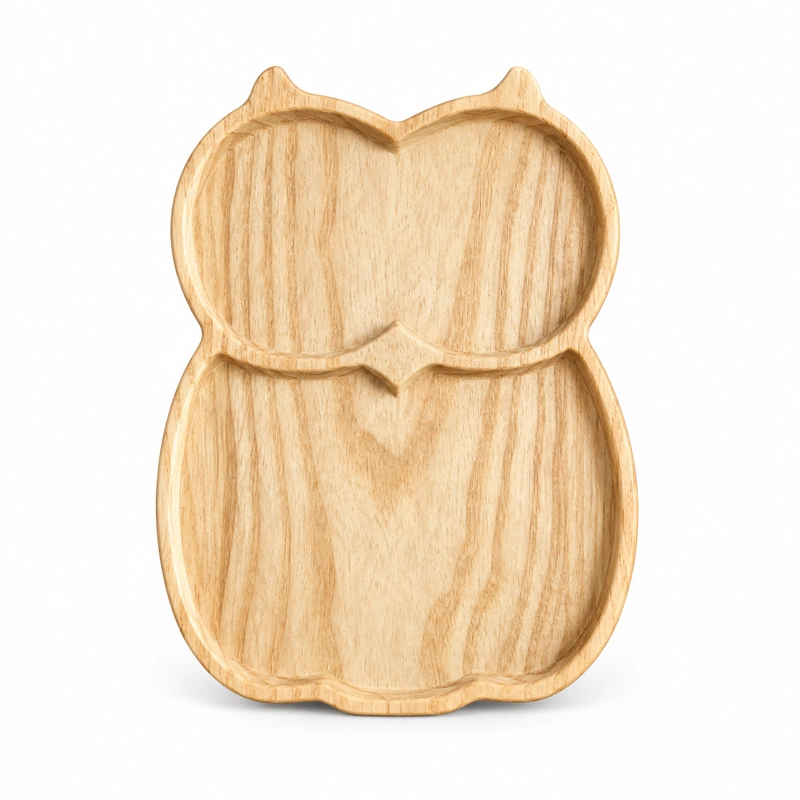 Owl Ash Wood Tray in ash wood on white Owl Ash Wood Tray in ash wood on white