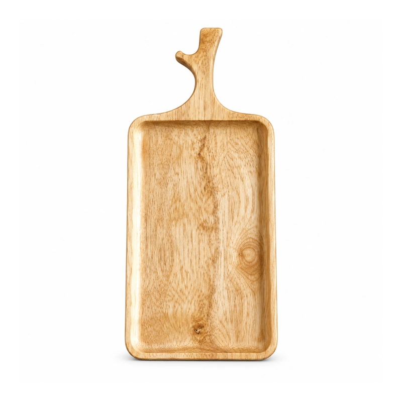 Wide Branch Handle Tray in ash wood on white Wide Branch Handle Tray in ash wood on white