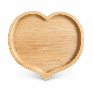Heart Ash Wood Tray in ash wood on white