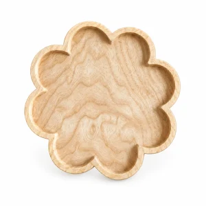 Flower Ash Wood Tray in ash wood on white