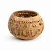 Handmade Coconut Shell Tealight Candle Holder 8 Coconut shell tealight candle holder with handworked daisy perforations