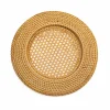 Handwoven Rattan Charger Plate 8 Handwoven rattan charger plate with an open lattice centre and broad woven rim