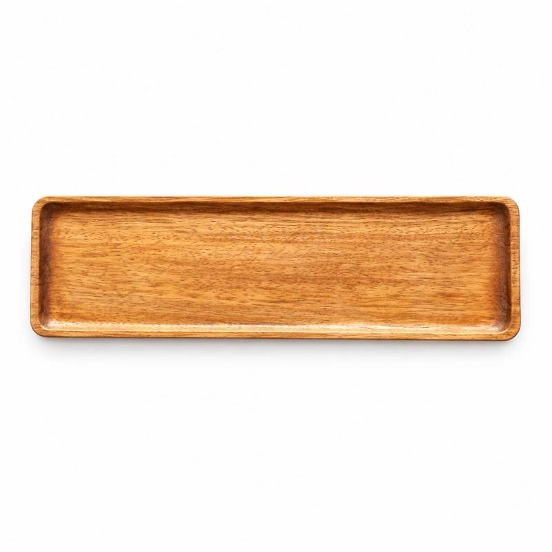 Long Doussie Wood Tray in doussie wood on white Long Doussie Wood Tray in doussie wood on white