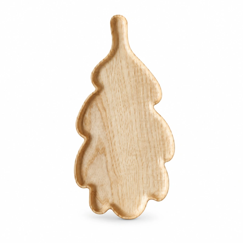 Lobed Ash Leaf Tray in ash wood on white Lobed Ash Leaf Tray in ash wood on white