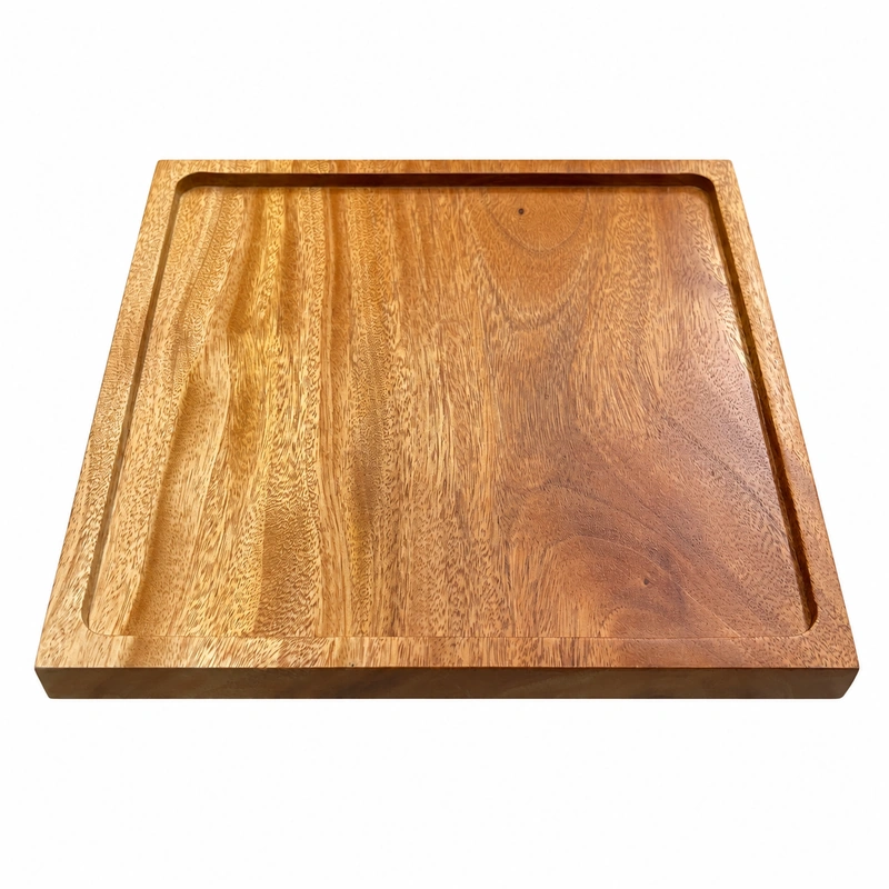 African Mahogany Square Tray 25 cm on a clean white background African Mahogany Square Tray 25 cm on a clean white background
