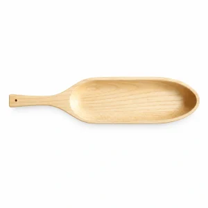 Long Ash Paddle Tray in ash wood on white
