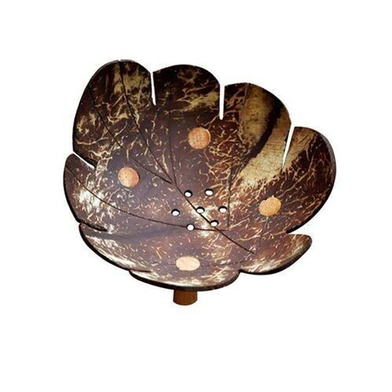 Flower Carved Coconut Shell Dish Flower Carved Coconut Shell Dish exterior texture detail