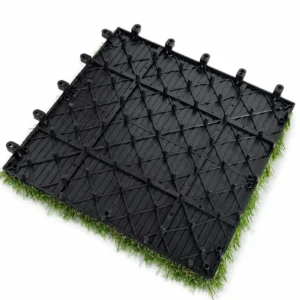 Underside of the plastic tile base showing supports and round connectors