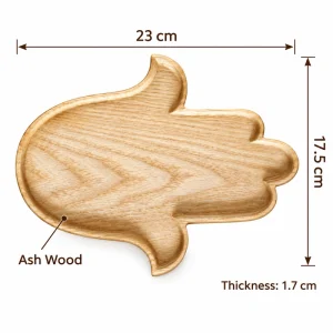 Hamsa Hand Ash Tray – Ash Wood 1 Hamsa Hand Ash Tray overall dimensions 23 × 17.5 × 1.7 cm in ash wood