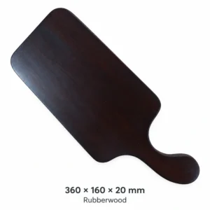 Rubberwood Dark Paddle Cutting Board 36 x 16 cm, 360 × 160 × 20 mm, Rubberwood