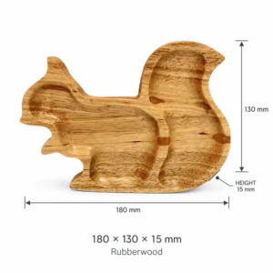 Rubberwood Squirrel-Shaped Tray 18 x 13 cm 1 Rubberwood Squirrel-Shaped Tray 18 x 13 cm dimensions 180 × 130 × 15 mm and Rubberwood material