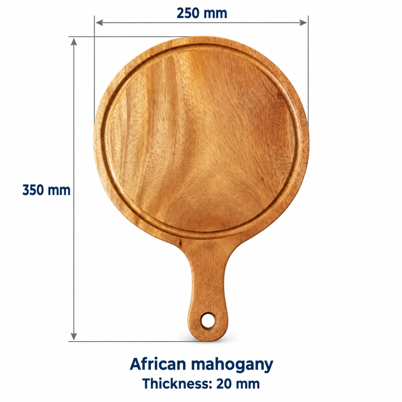 Mahogany Round Handle Tray 35 x 25 cm, 350 × 250 × 20 mm, African mahogany Mahogany Round Handle Tray 35 x 25 cm, 350 × 250 × 20 mm, African mahogany