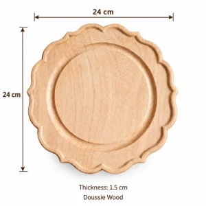 Vintage Wood Tray One overall dimensions 24 × 24 × 1.5 cm in doussie wood