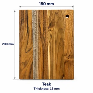 Teak Cutting Board 20 x 15 cm, 200 × 150 × 15 mm, Teak