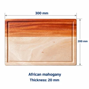 Mahogany Grip Cutting Board 30 x 20 cm 1 Mahogany Grip Cutting Board 30 x 20 cm, 300 × 200 × 20 mm, African mahogany