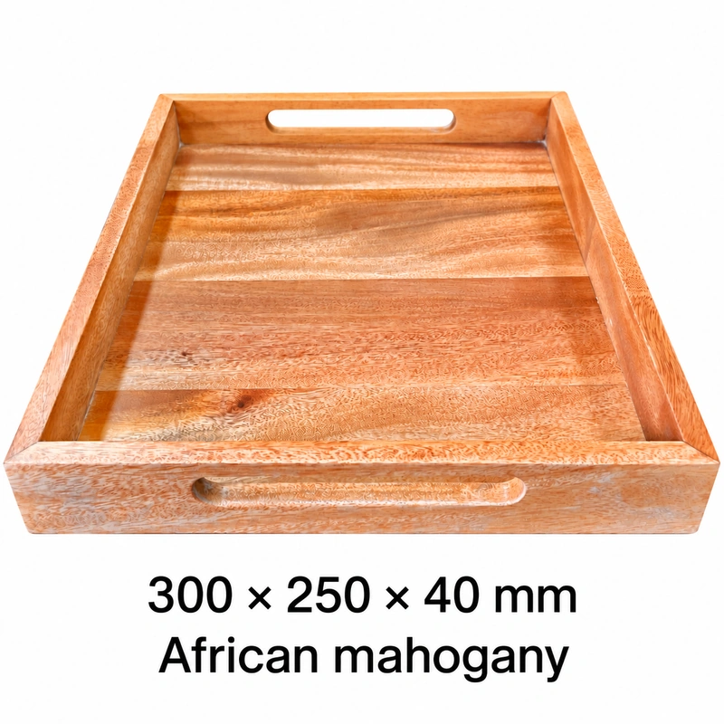 African Mahogany Deep Tea Tray 30 x 25 cm, 300 × 250 × 40 mm, African mahogany dimensions African Mahogany Deep Tea Tray 30 x 25 cm, 300 × 250 × 40 mm, African mahogany dimensions