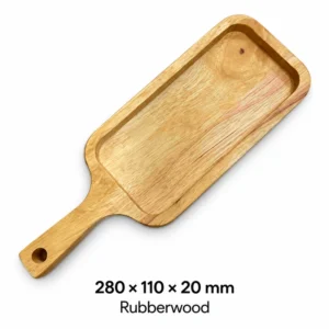 Rubberwood Handled Tray 28 x 11 cm dimensions 280 × 110 × 20 mm and Rubberwood material