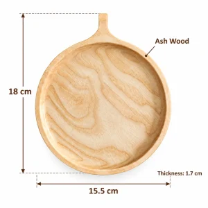 Medium Round Tab Tray – Ash Wood 1 Medium Round Tab Tray overall dimensions 18 × 15.5 × 1.7 cm in ash wood