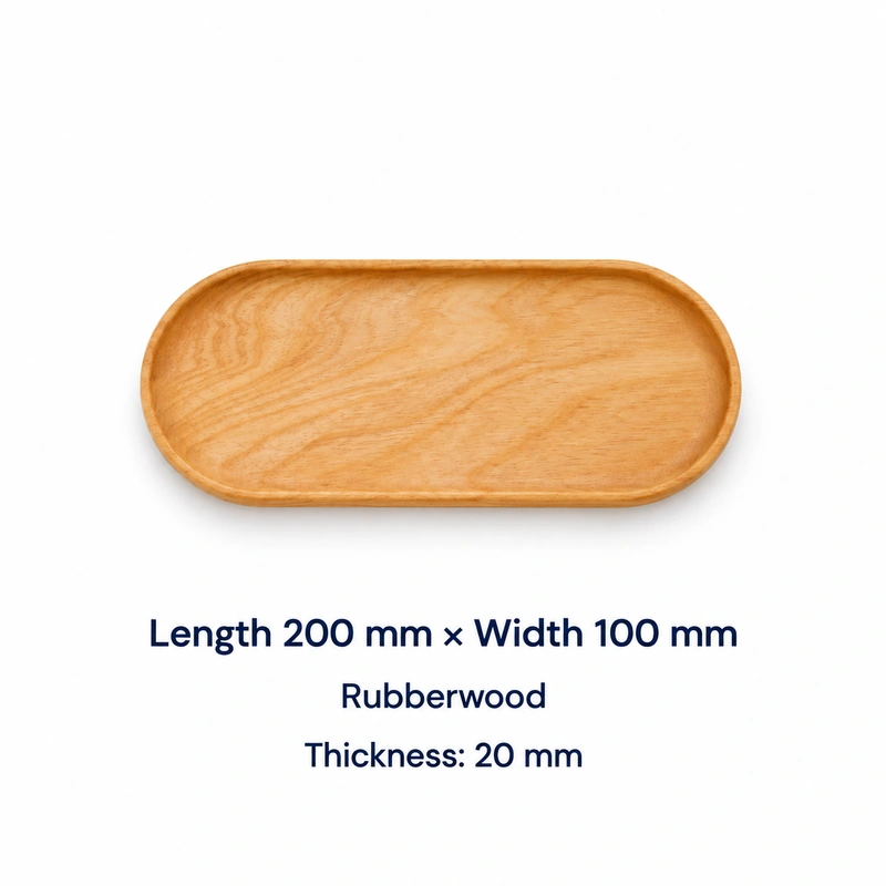 Rubberwood Snack Tray 20 x 10 cm, 200 × 100 × 20 mm, Rubberwood Rubberwood Snack Tray 20 x 10 cm, 200 × 100 × 20 mm, Rubberwood
