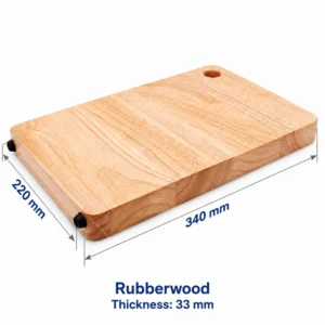 Rubberwood Cutting Board 34 x 22 cm, 340 × 220 × 33 mm, Rubberwood