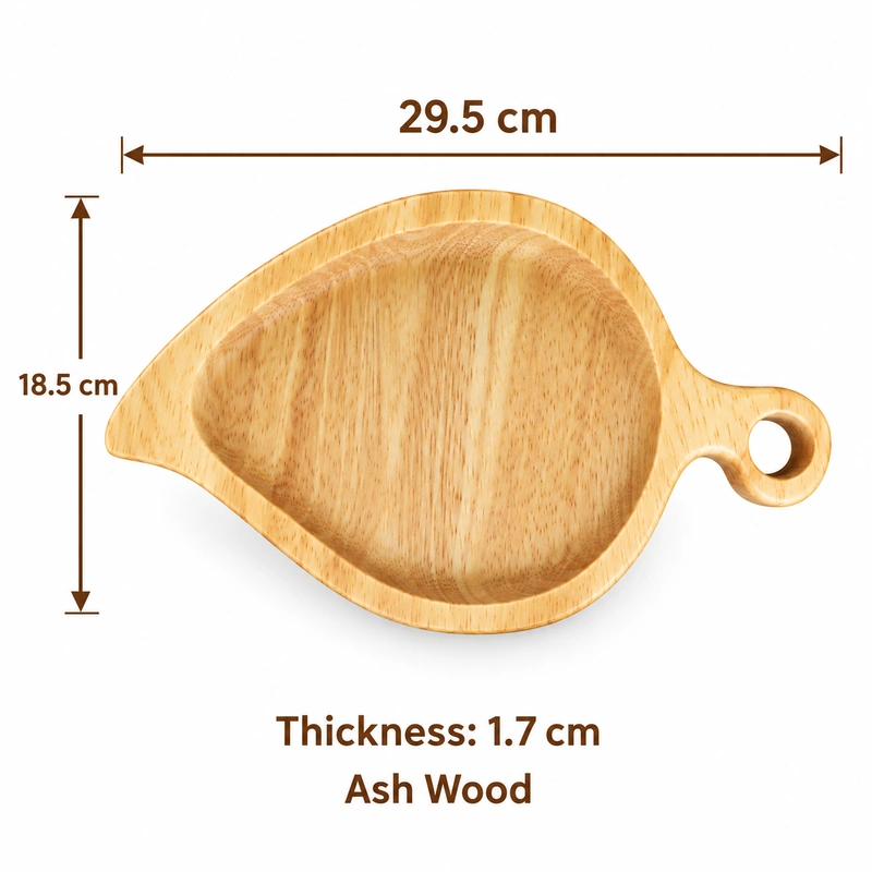 Leaf Loop Ash Tray overall dimensions 29.5 × 18.5 × 1.7 cm in ash wood Leaf Loop Ash Tray overall dimensions 29.5 × 18.5 × 1.7 cm in ash wood