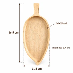 Medium Leaf Handle Tray – Ash Wood 1 Medium Leaf Handle Tray overall dimensions 16.5 × 11.5 × 1.7 cm in ash wood