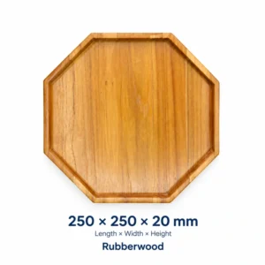 Rubberwood Geometric Tray 25 cm, 250 × 250 × 20 mm, Rubberwood
