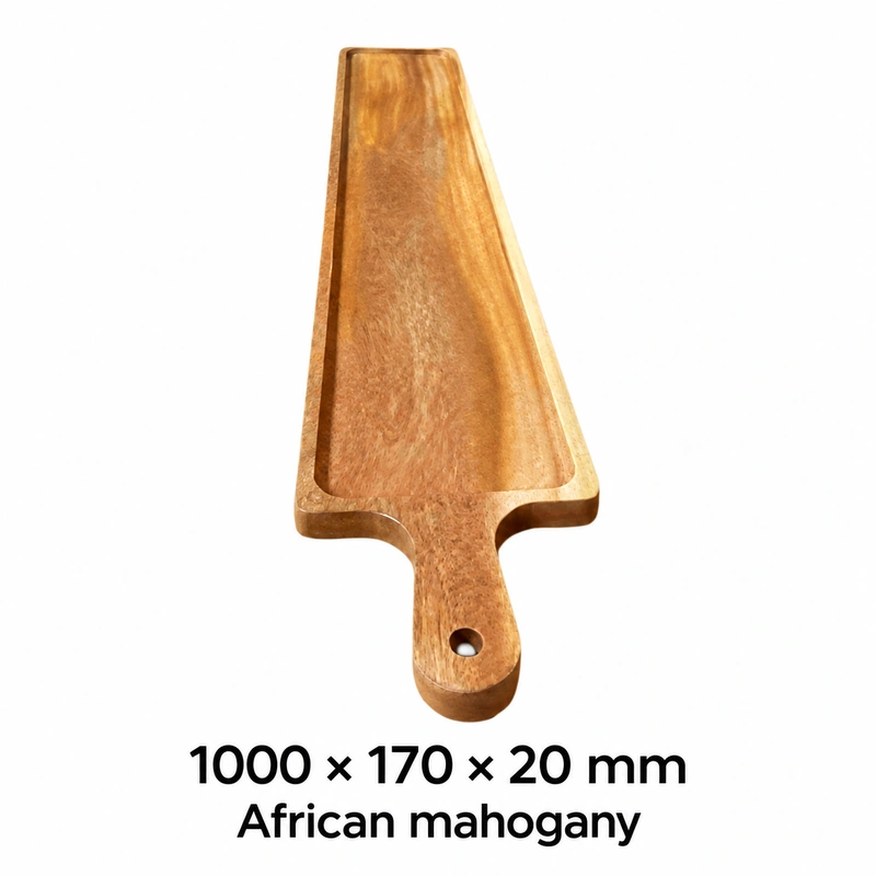 African Mahogany Long Handled Tray 100 x 17 cm, 1000 × 170 × 20 mm, African mahogany dimensions African Mahogany Long Handled Tray 100 x 17 cm, 1000 × 170 × 20 mm, African mahogany dimensions