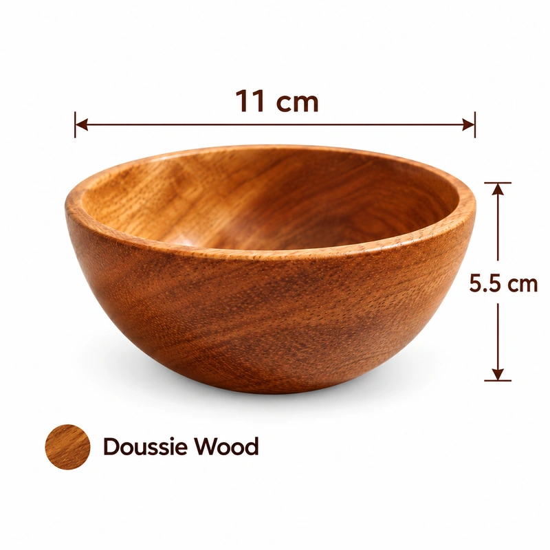 Round Doussie Wood Bowl overall dimensions 11 × 11 × 5.5 cm in doussie wood Round Doussie Wood Bowl overall dimensions 11 × 11 × 5.5 cm in doussie wood