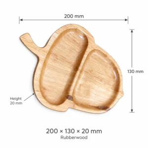 Rubberwood Pine-Cone-Shaped Tray 20 x 13 cm dimensions 200 × 130 × 20 mm and Rubberwood material