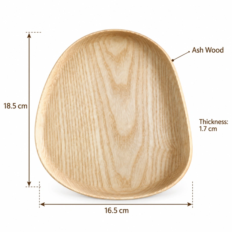 Medium Freeform Ash Tray overall dimensions 18.5 × 16.5 × 1.7 cm in ash wood Medium Freeform Ash Tray overall dimensions 18.5 × 16.5 × 1.7 cm in ash wood