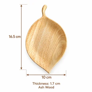 Small Leaf Ash Tray – Ash Wood 1 Small Leaf Ash Tray overall dimensions 16.5 × 10 × 1.7 cm in ash wood