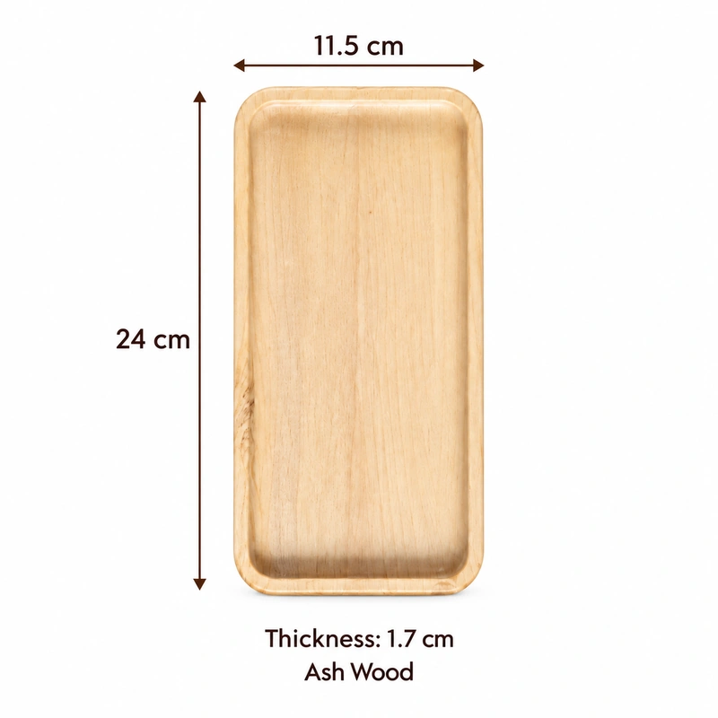 Small Rectangular Ash Tray overall dimensions 24 × 11.5 × 1.7 cm in ash wood Small Rectangular Ash Tray overall dimensions 24 × 11.5 × 1.7 cm in ash wood