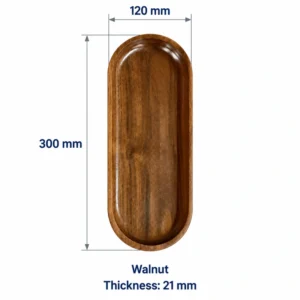 Walnut Oval Tray 30 x 12 cm, 300 × 120 × 21 mm, Walnut