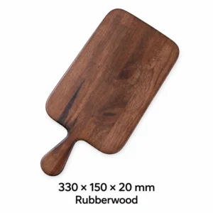 Rubberwood Paddle Cutting Board 33 x 15 cm, 330 × 150 × 20 mm, Rubberwood
