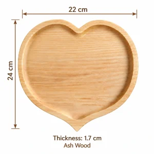 Heart Ash Wood Tray – Ash Wood 1 Heart Ash Wood Tray overall dimensions 24 × 22 × 1.7 cm in ash wood