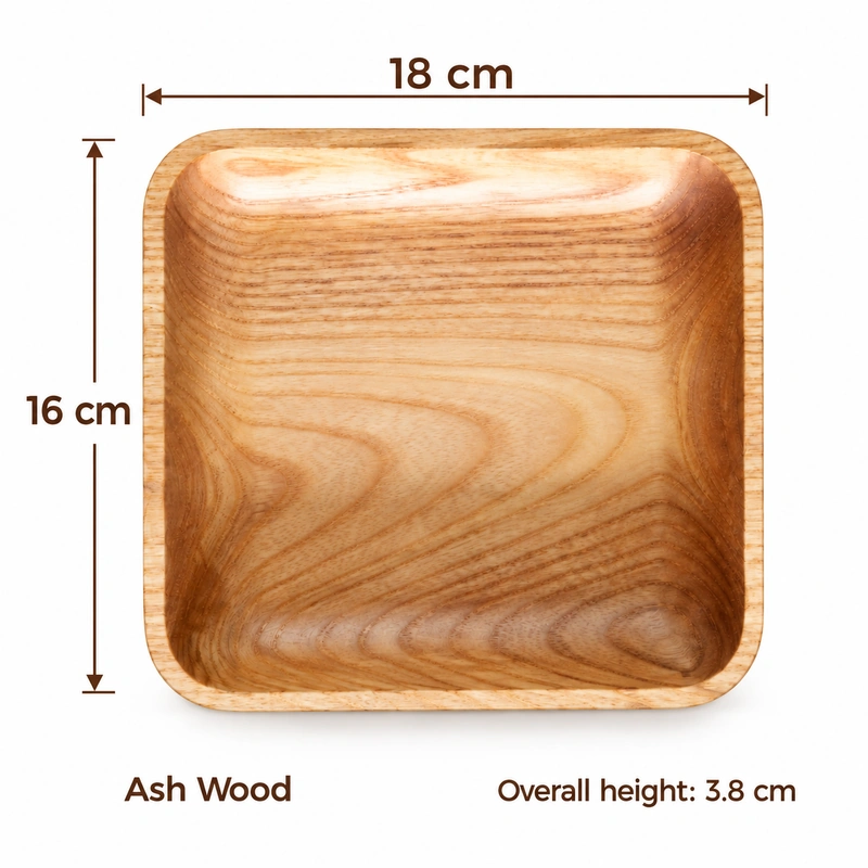Deep Rectangle Ash Tray overall dimensions 18 × 16 × 3.8 cm in ash wood Deep Rectangle Ash Tray overall dimensions 18 × 16 × 3.8 cm in ash wood