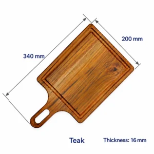 Teak Paddle Cutting Board 34 x 20 cm, 340 × 200 × 16 mm, Teak