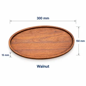 Walnut Oval Tray 30 x 15 cm, 300 × 150 × 15 mm, Walnut