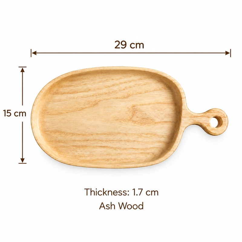 Mango Ash Wood Tray overall dimensions 29 × 15 × 1.7 cm in ash wood Mango Ash Wood Tray overall dimensions 29 × 15 × 1.7 cm in ash wood
